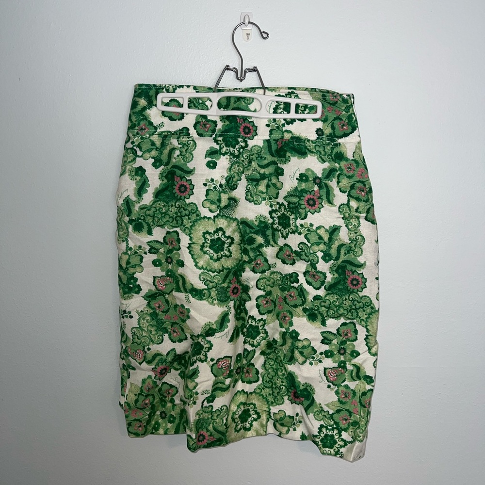 Burberry Skirt Flower Vintage Pattern Green